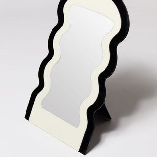 Monochrome Bicolor Wave Mirror Tabletop Wall-Mounted Mirror