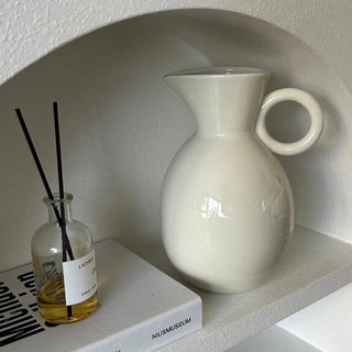 Ring Handle Ceramic Flower Vase