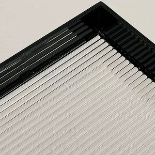 Black Acrylic Clear Stripe Pattern Tray Storage