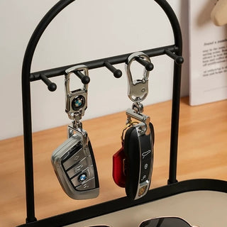 Iron Leather Oval-Shaped Accessory Key Stand Tray  Storage Tray for Small Items