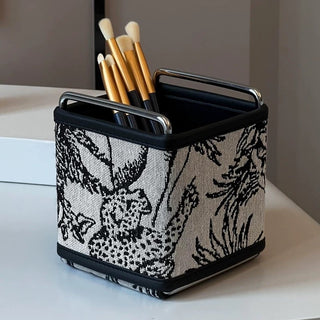 Leather Jacquard Brush Stand Remote Control Storage Box