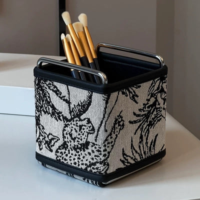Leather Jacquard Brush Stand Remote Control Storage Box