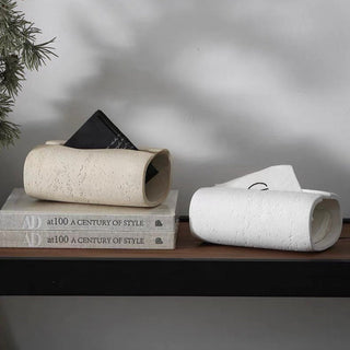 Travertine-style tissue casein  resin tissue box