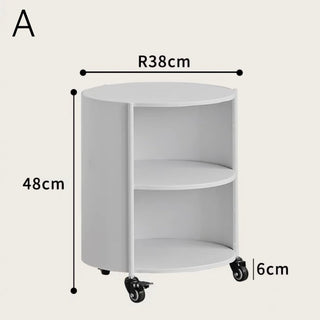Castered Iron Cylindrical Two-Tier Side Table