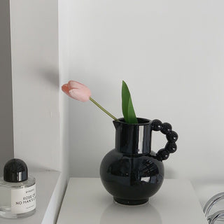 Pokopoko Ceramic Flower Vase with Handle