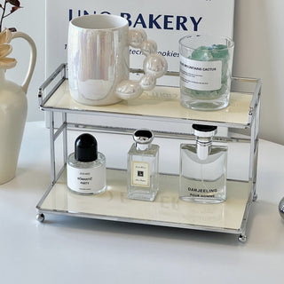 Desktop display two-tier storage rack
