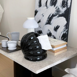 Shell motif modern art ceramic tissue casein  decorative object