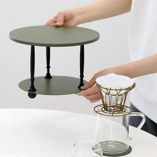 Two-tiered iron round display rackin  storage