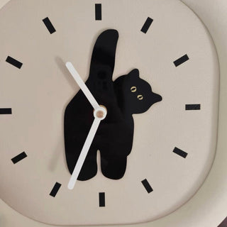 Cat motif Chubby frame clock wall clock cat