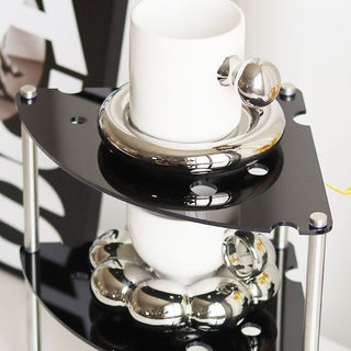 Cheese-themed perforated three-tiered corner rack   Cosmetic storage