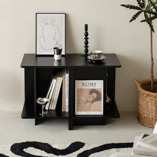 way Square Storage Side Table  Magazine Rack Storage Monotone