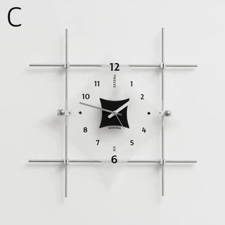 Silver Frame Art Design Clock  Wall Clock