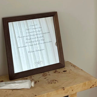 Wood Frame Square Lettering Mirror  Mirror Tray Art