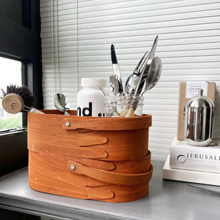 Handled Wooden Shaker Box Storage Basket