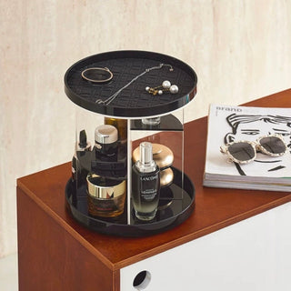 360 Degree Rotating Acrylic Round Cosmetic Storage Rack Makeup and Perfume Storage Tray