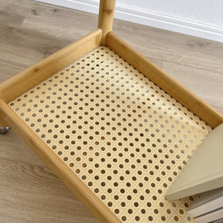 Bamboo Two-Tier Storage Rack with Casters Side Table