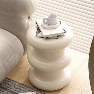 Chubby Round Three-Tier Side Table Stool   in