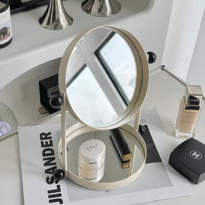 Double Round Mirror Tray Tabletop Mirror