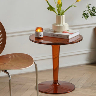 Clear Color Compact Round Side Table