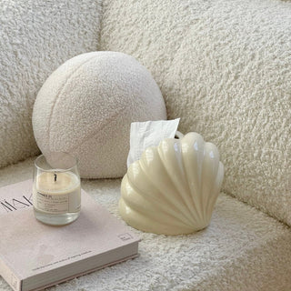 Shell motif modern art ceramic tissue casein  decorative object