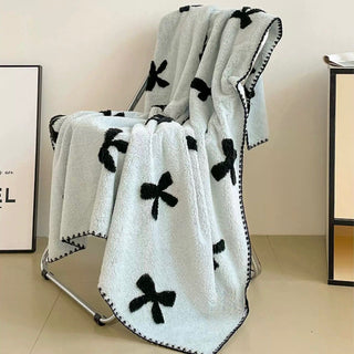 Blue Ribbon Pattern Stitch Blanket 150x200cm Lap Blanket