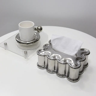 Ceramic Wave Design Tissue Case