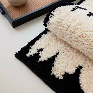 Monochrome Curved Design Door Entrance Mat 2 types  50 x 80 cm Absorbent Non-slip Tufted
