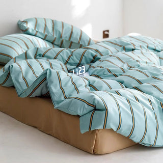 Blue Pin Stripe Duvet Cover Set