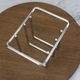Stainless steel silver multi-purpose book stand storage cutting board stand