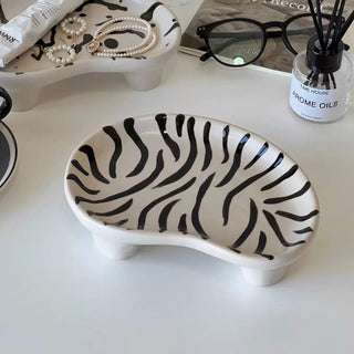 Zebra print with legs wave-shaped accessory tray