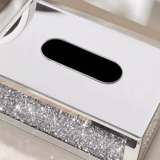 Luxury Glitter Mirror Tissue Case Mirror Silver