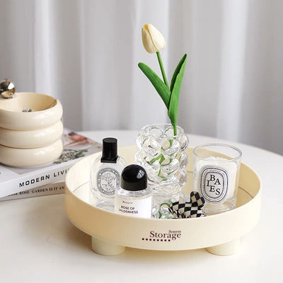 Lettering Legged Round Mirror Tray