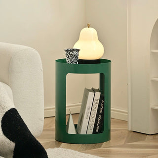 Iron Round Open Storage Cylindrical Side Table