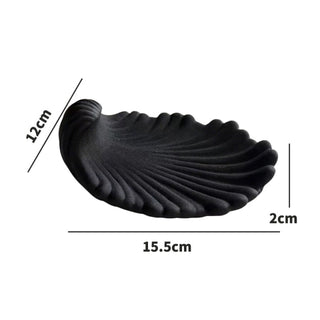 Matte Monotone Shell Motif Ceramic Accessory Tray