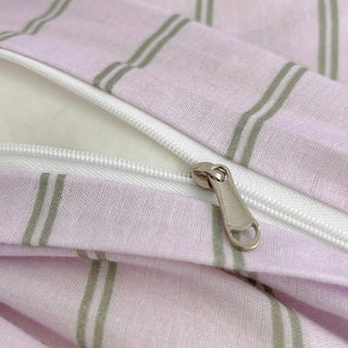 Mauve Pink Stripe Soft Cotton Duvet Cover Set   Bed Cover  All Seasons  Year-Round