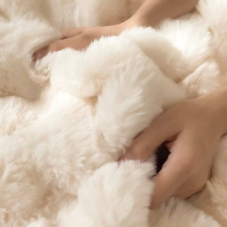 White Fluffy and Soft Duvet Cover Set  Bed Cover Bedding Cover