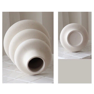 Three-tiered wave white flower vase vase object