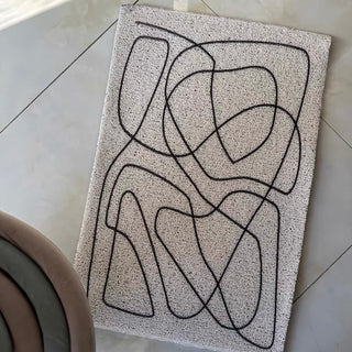 Line Art Pattern Entrance Mat 50x80cm Mud Removal Mat Monotone