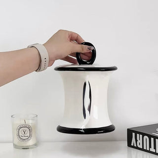 Two-tone ceramic stand tissue case