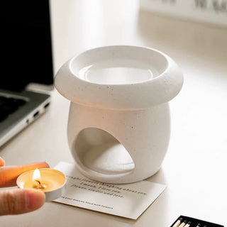 Mushroom-shaped ceramic aroma pot candle holder