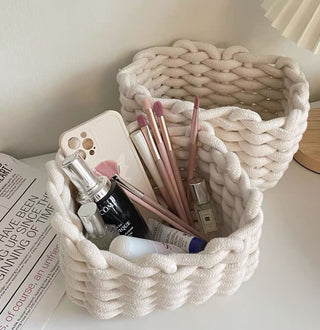 Rope braided small storage basket