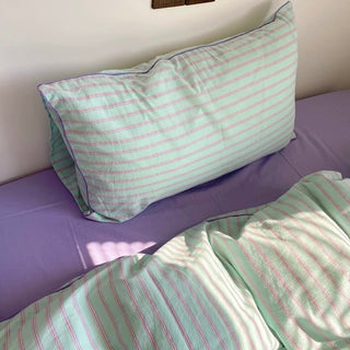 Colorful Stripe Cotton Duvet Cover Set