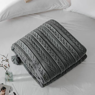 Cable Knit Boa Blanket  130 x 160 cm