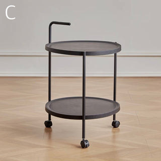 Handle Castered Round Side Table Wagon