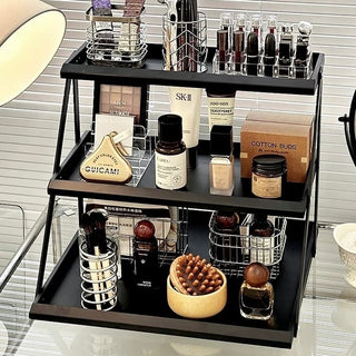Three-tiered Perfume & Cosmetics Display Iron Storage Open Rack