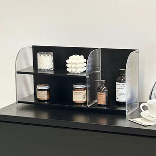Bamboo Clear Two-Tier Storage Display Rack   Perfume Storage