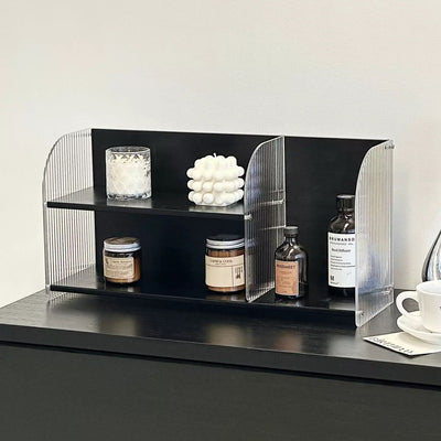 Bamboo Clear Two-Tier Storage Display Rack   Perfume Storage
