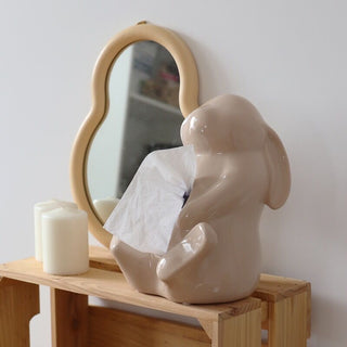 Rabbit Motif Ceramic Tissue Case