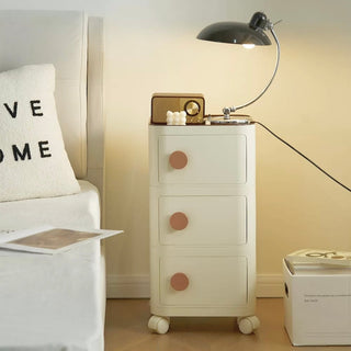 Castered Square Three-Tier Storage Rack Side Table