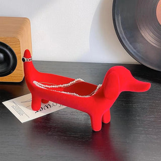 Dachshund motif accessory tray dog
